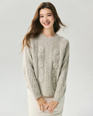 Cashmere Silk Embroidered Crochet Sweater