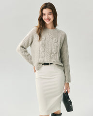 Cashmere Silk Embroidered Crochet Sweater