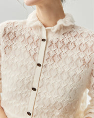 Cashmere Silk Open Knit Cardigan and Maxi Skirt