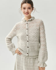 Cashmere Silk Open Knit Cardigan and Maxi Skirt