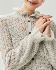Cashmere Silk Open Knit Cardigan and Maxi Skirt