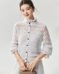 Cashmere Silk Open Knit Cardigan and Maxi Skirt