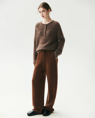 Cashmere Silk Raglan Half Button Sweater