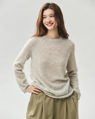 Cashmere Silk Rolled Edge Raglan Sweater