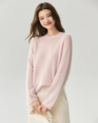 Cashmere Silk Rolled Edge Raglan Sweater