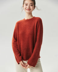 Cashmere Silk Rolled Edge Raglan Sweater