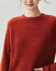 Cashmere Silk Rolled Edge Raglan Sweater