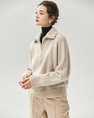 Cashmere Silk Saddle Shoulder Relaxed Sweater