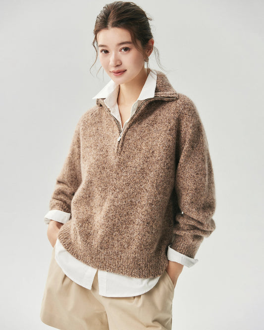 Cashmere Silk Saddle Shoulder Relaxed Sweater