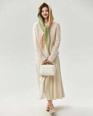 Cashmere Silk Vertical Openwork Sweater