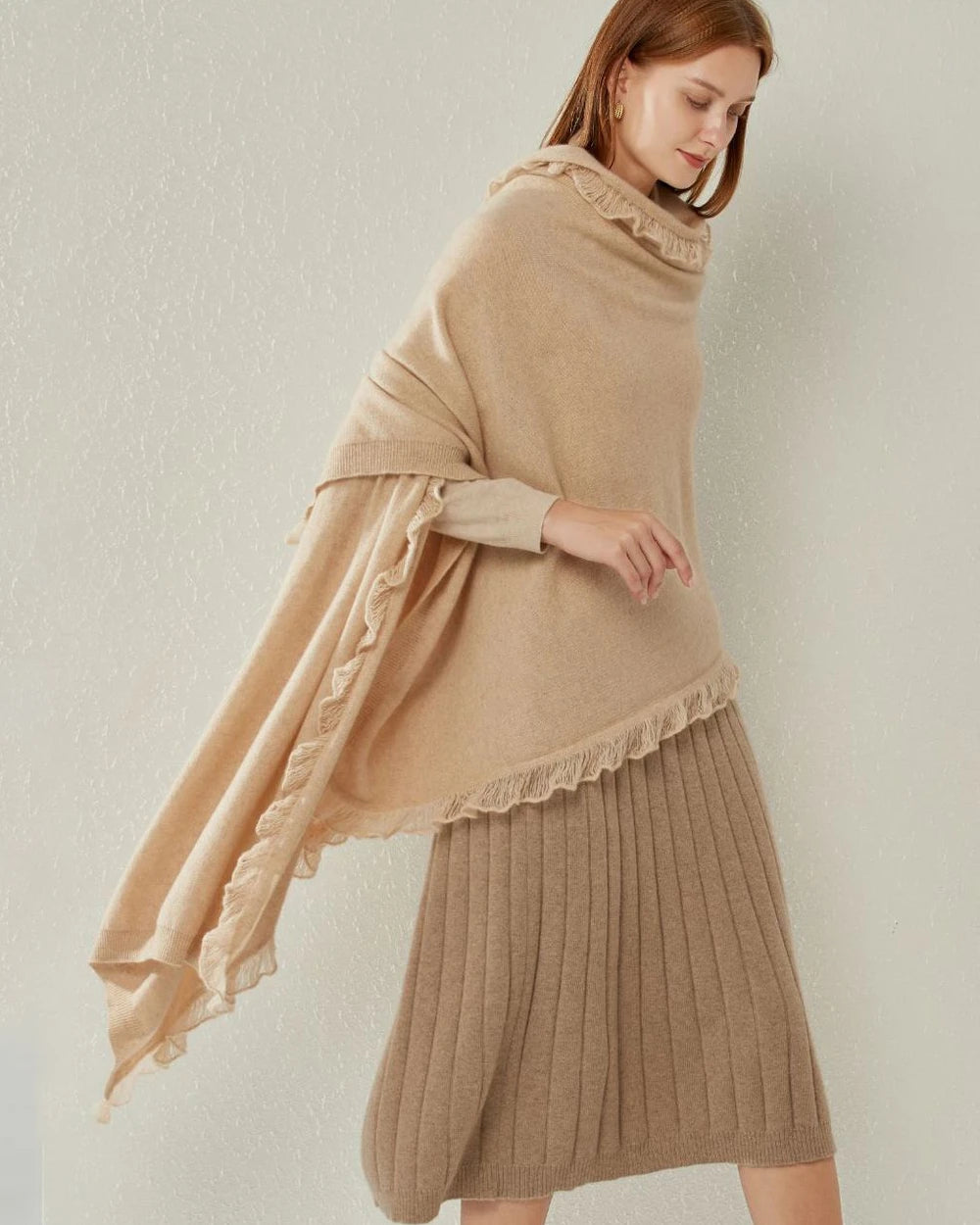 Cashmere Tippet Scarf Beige