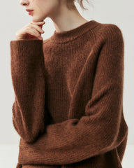 Cashmere Wool Knit Hooded Pullover and Pants Set