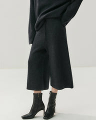 Cashmere Wool Knit Hooded Pullover and Pants Set