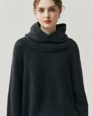 Cashmere Wool Knit Hooded Pullover and Pants Set