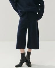Cashmere Wool Knit Hooded Pullover and Pants Set