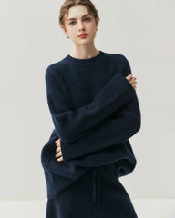Cashmere Wool Knit Hooded Pullover and Pants Set