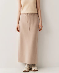 Cashmere Wool Long Straight Knit Skirt