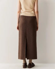 Cashmere Wool Long Straight Knit Skirt