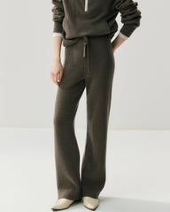 Cashmere Wool Straight Leg Knit Pants