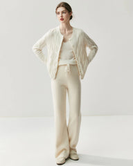 Cashmere Wool Straight Leg Knit Pants