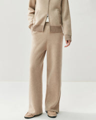 Cashmere Wool Zip Cardigan Set for Women