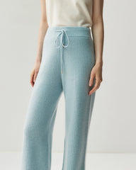 Cashmere Wool Zip Up Hoodie and Straight-Leg Pants