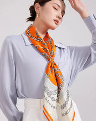 Chain Printed Silk Scarf