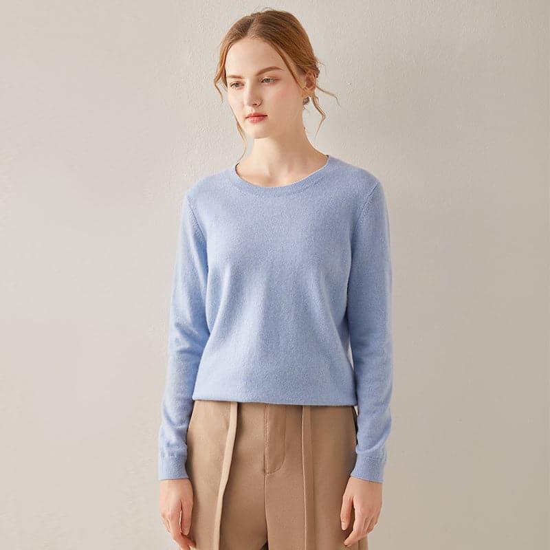 Classic-Fit Crewneck Cashmere Sweater Blue