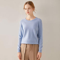 Classic-Fit Crewneck Cashmere Sweater Blue