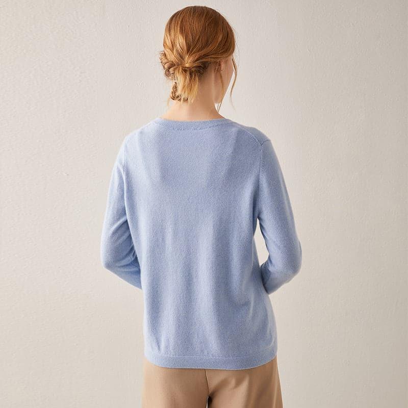 Classic-Fit Crewneck Cashmere Sweater Blue