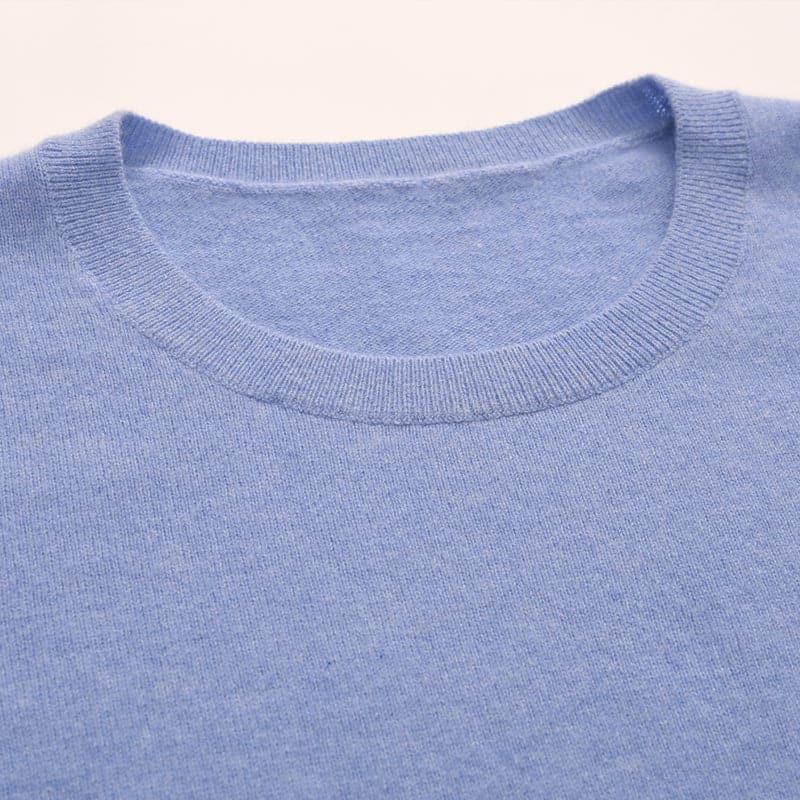 Classic-Fit Crewneck Cashmere Sweater Blue