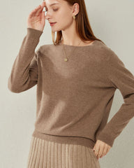 Classic-Fit Crewneck Cashmere Sweater Brown