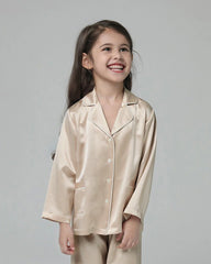 Kid's Long Sleeve Silk Pajamas Set