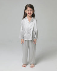 Kid's Long Sleeve Silk Pajamas Set