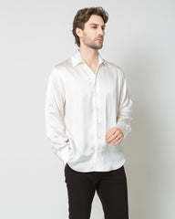 Classic Long Sleeve Silk Men's Shirt White