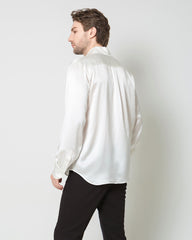 Classic Long Sleeve Silk Men's Shirt White