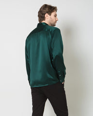 Classic Silk Men's Button Down Shirt Emerald