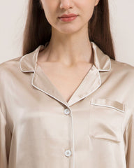Classic Silk Pajamas For Women At Home Champagne