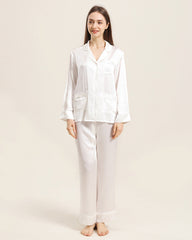 Classic Silk Pajamas For Women At Home Ivory