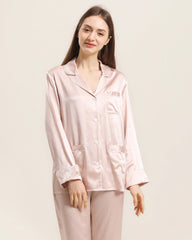 Classic Silk Pajamas For Women At Home Pink