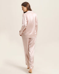 Classic Silk Pajamas For Women At Home Pink