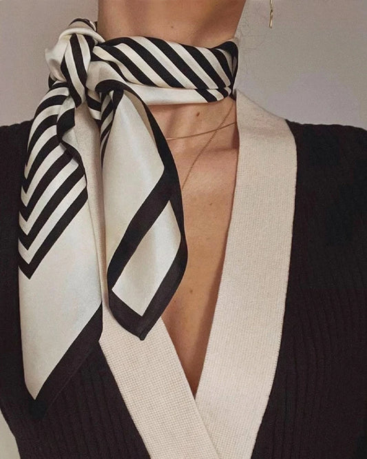 Classic Silk Striped Scarf
