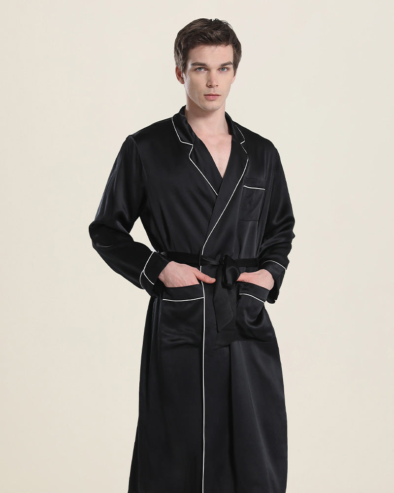 Classic Sleep Robe Pajamas For Men Black