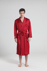Classic Sleep Robe Pajamas For Men Burgundy