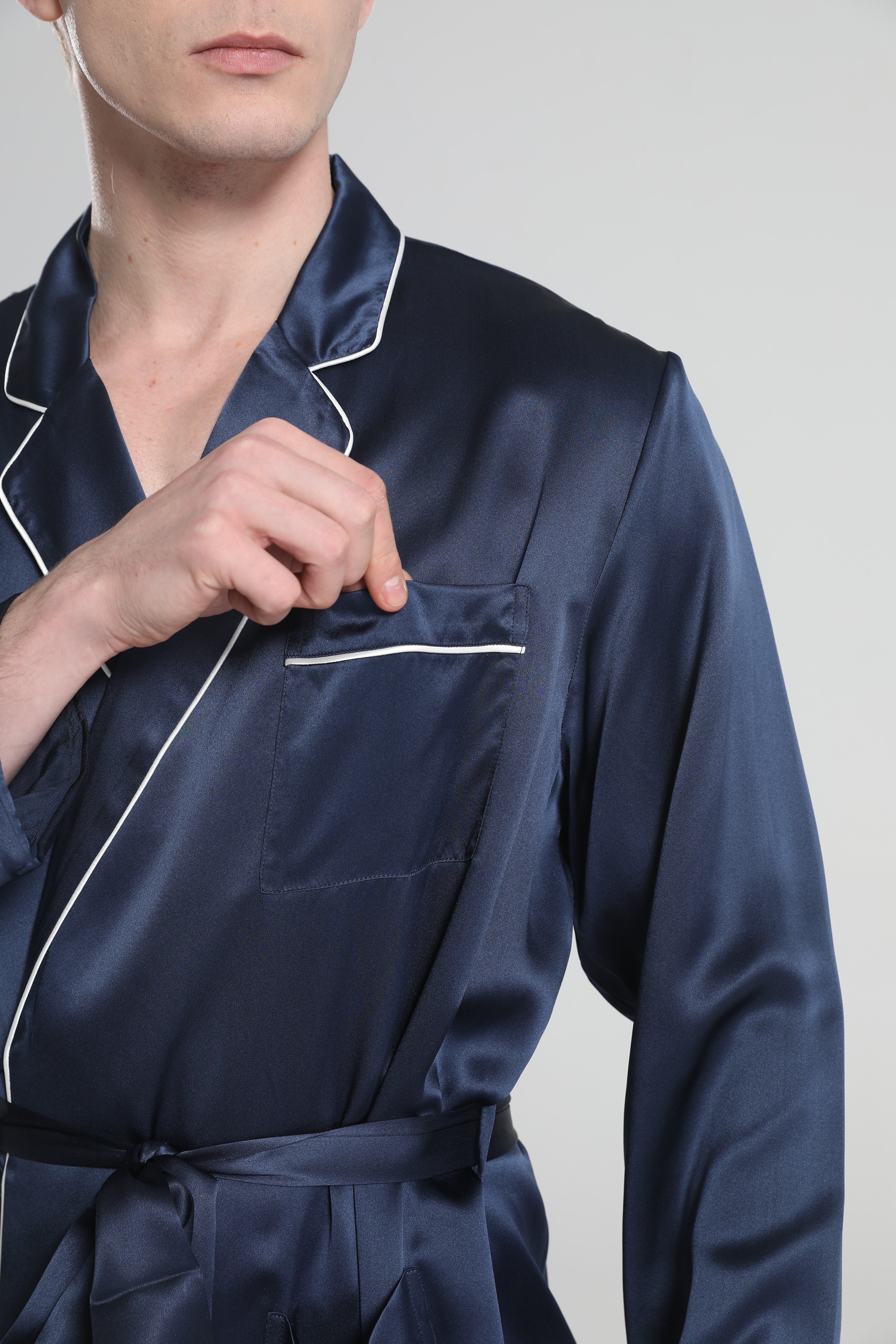 Classic Sleep Robe Pajamas For Men Navy