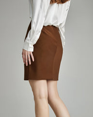 Classic Wool Mini Skirt Caramel