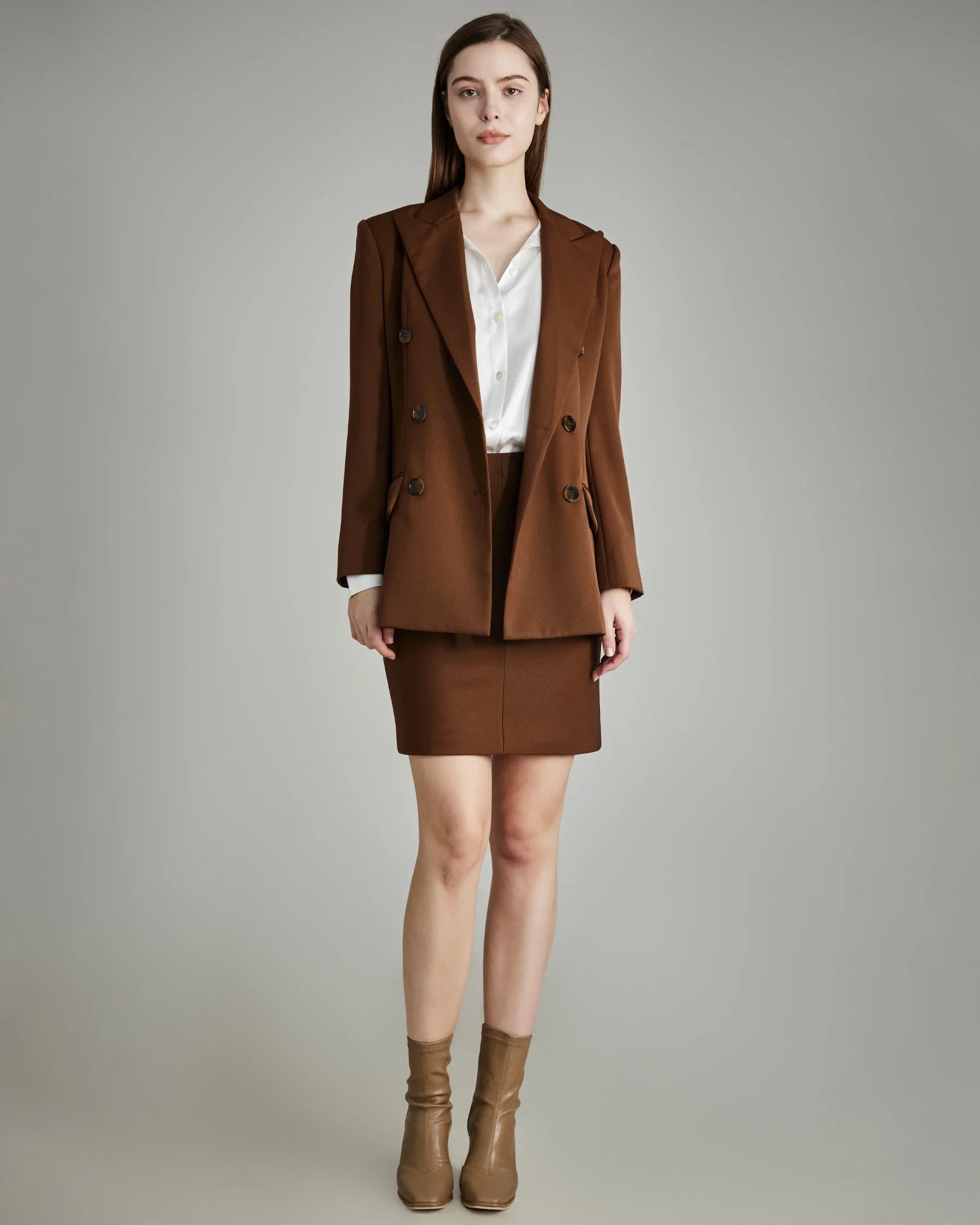 Classic Wool Mini Skirt Caramel