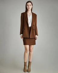 Classic Wool Mini Skirt Caramel
