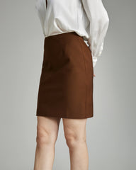 Classic Wool Mini Skirt Caramel