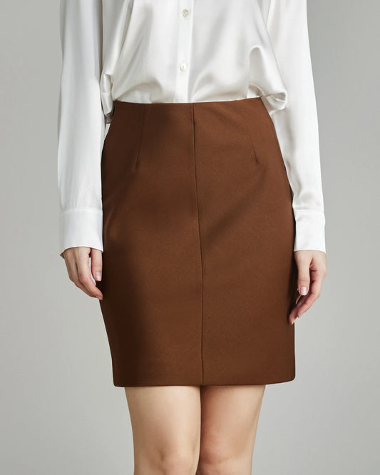 Classic Wool Mini Skirt Caramel